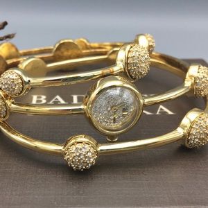 BADGLEY MISCHKA TIMEPIECES Gold Bangle Watch Trio